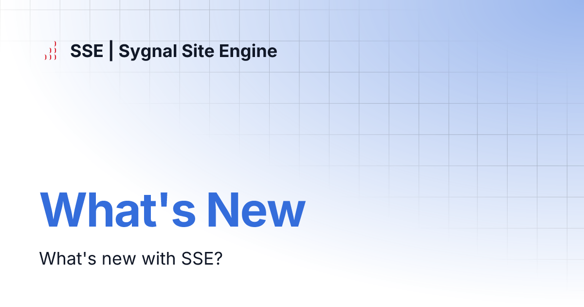 What s new sse sygnal site engine
